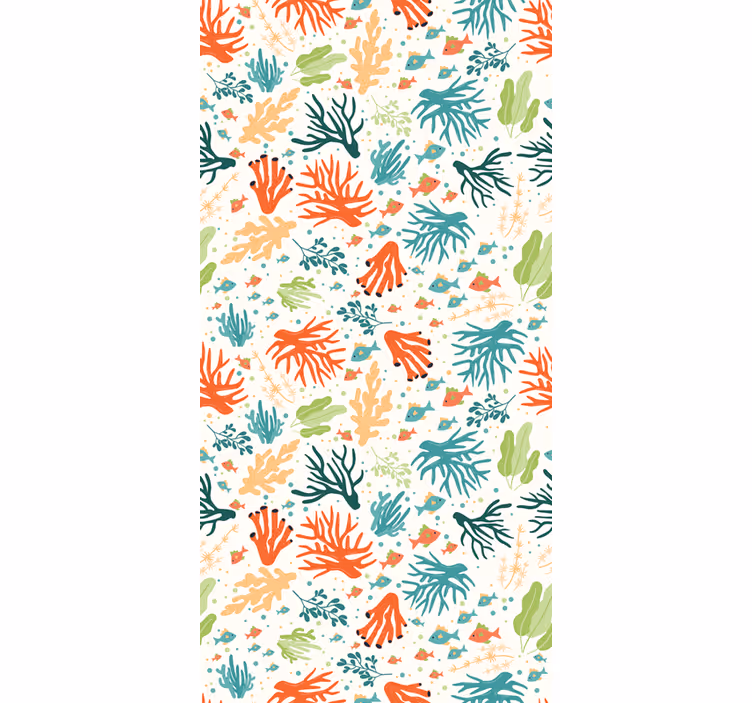 Colorful coral bathroom mural - TenStickers