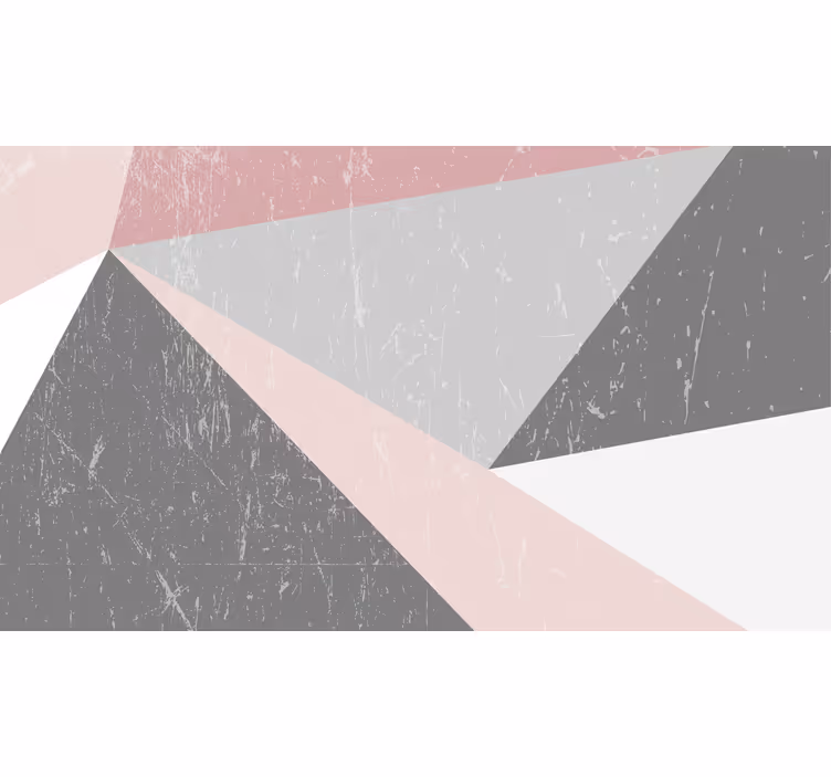 Bathroom mural in geometric triangular nordic colors - TenStickers