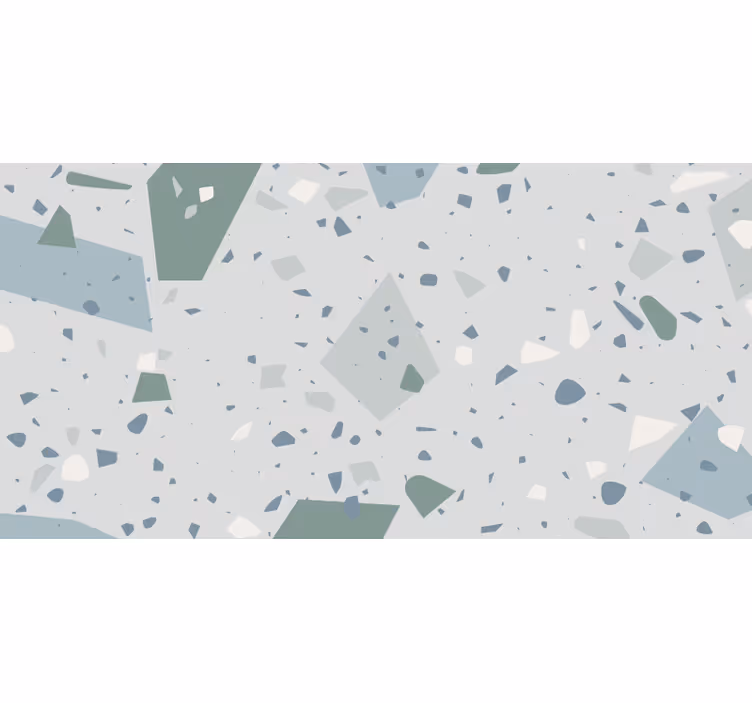 Bathroom mural in blue and white terrazzo - TenStickers