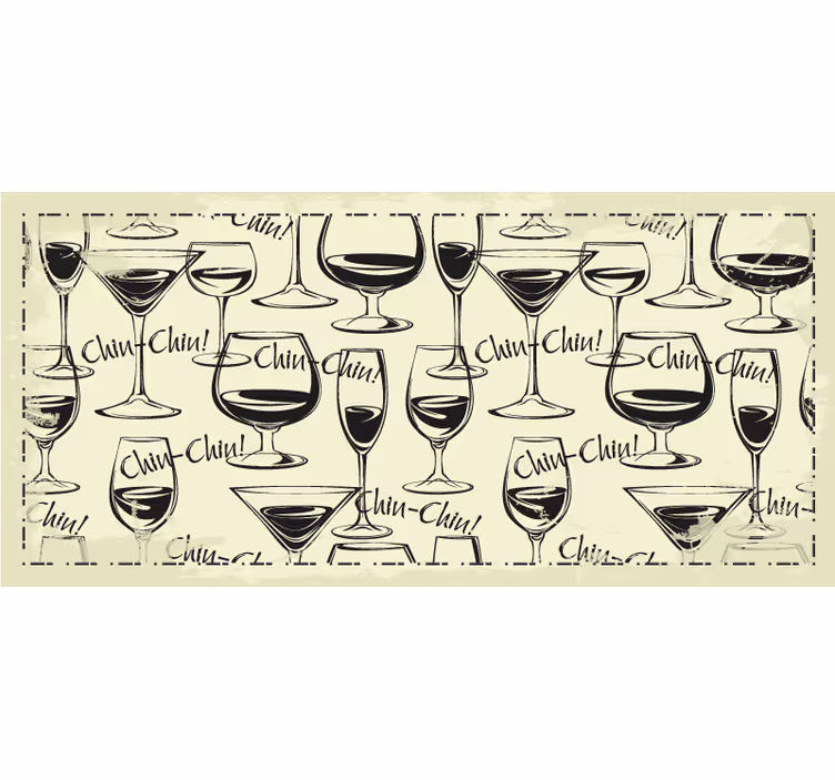 Kitchen wall mural wine glasses design - TenStickers