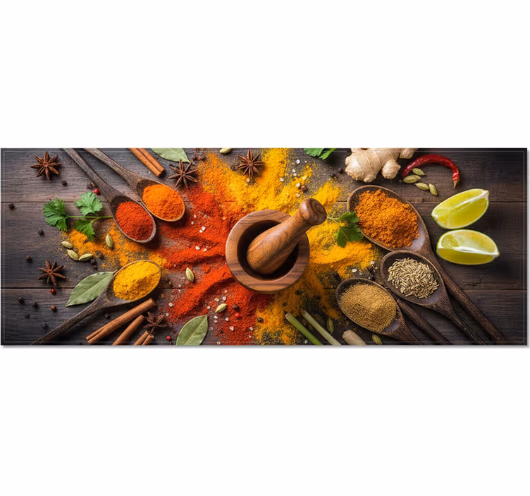 Kitchen wall mural vibrant world of spices - TenStickers