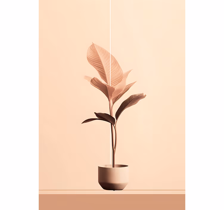 Beige wall mural vertical beige plant design - TenStickers