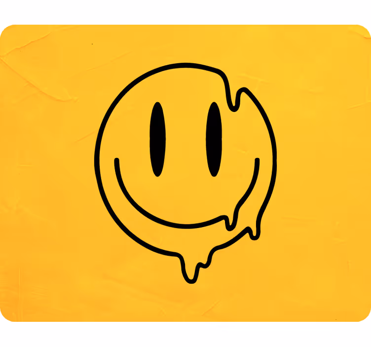 Yellow wall mural liquid smiley icon - TenStickers