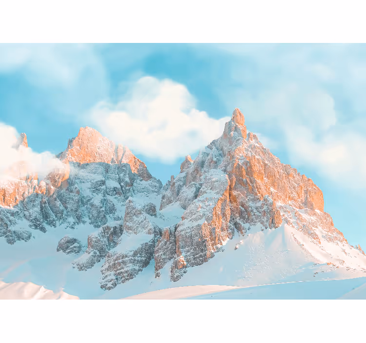 Blue wall mural of thick white clouds over mountains - TenStickers
