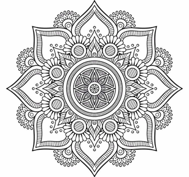 White wall mural floral mandala vinyls - TenStickers