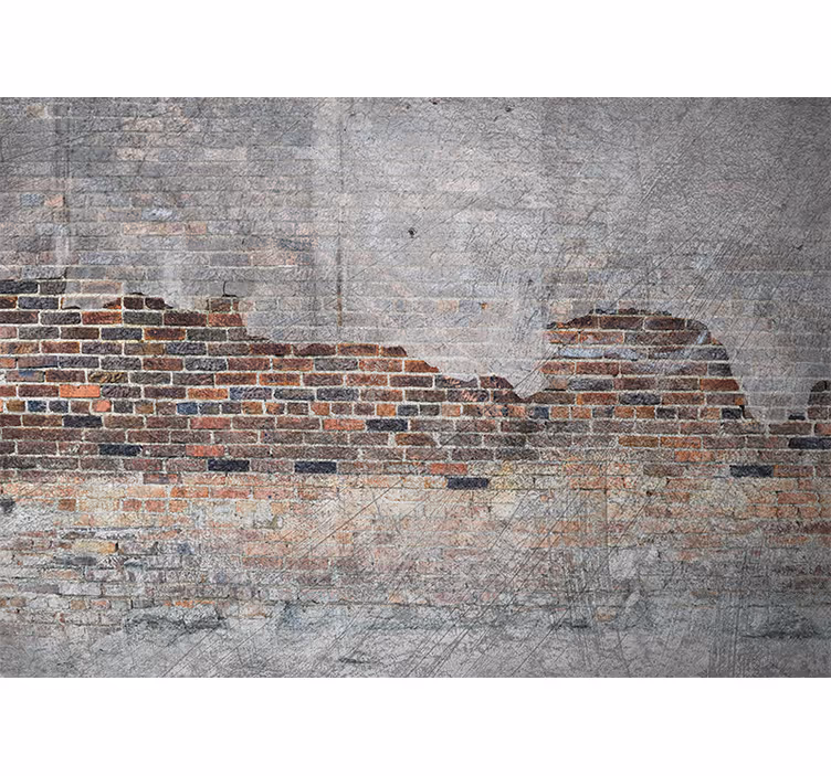 Hallway wall mural industrial cracked walls - TenStickers