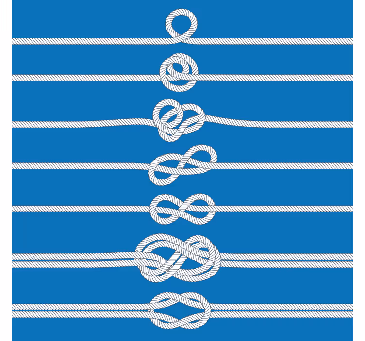 Blue wall mural sailor knots - TenStickers