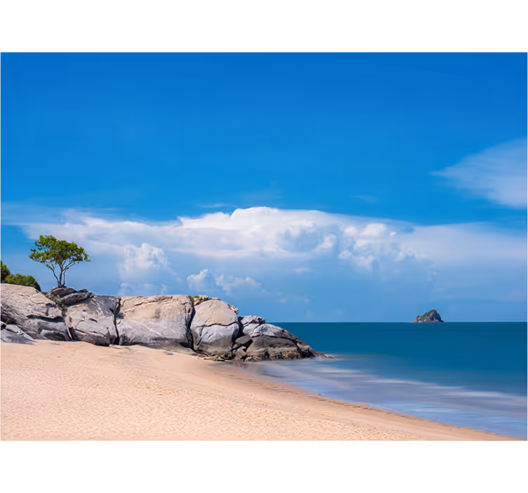 Blue wall mural paradise on earth - TenStickers