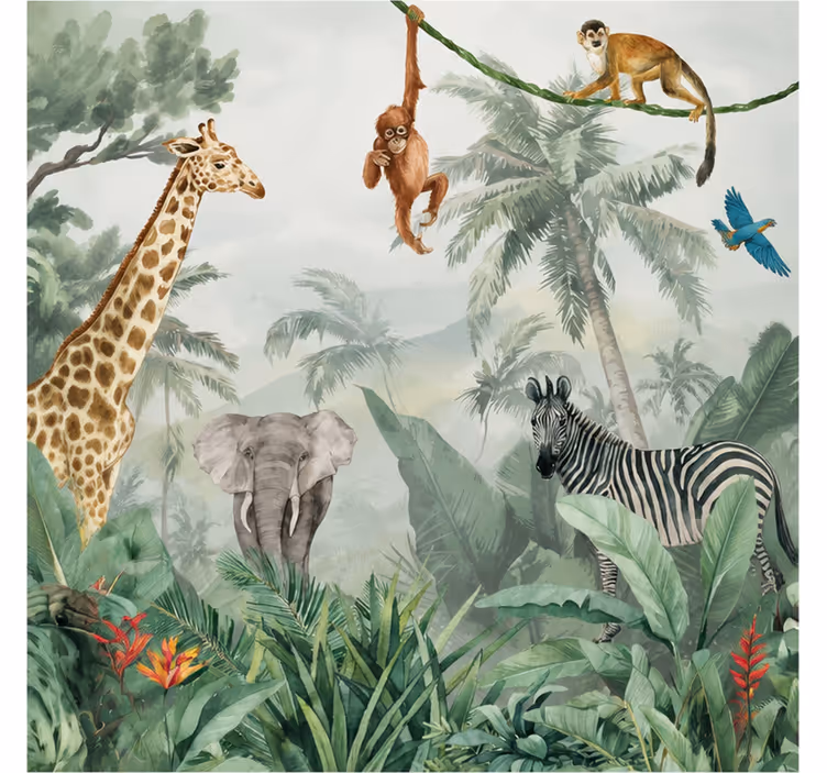 Nature inspired jungle wall mural - TenStickers