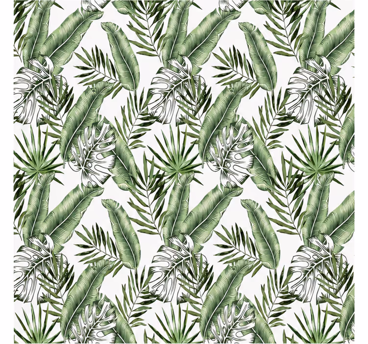 Nature wall mural green monstera leaves - TenStickers
