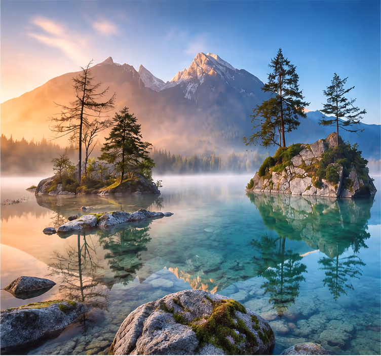 Nature inspired mountain wall mural - TenStickers