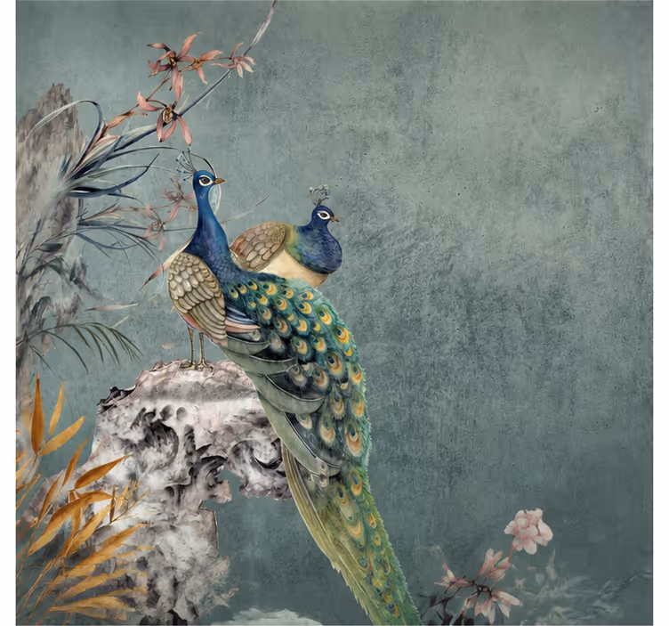 Jungle wall mural with birds - TenStickers