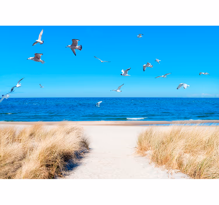 Beach Sunset Mural Wallpaper - TenStickers