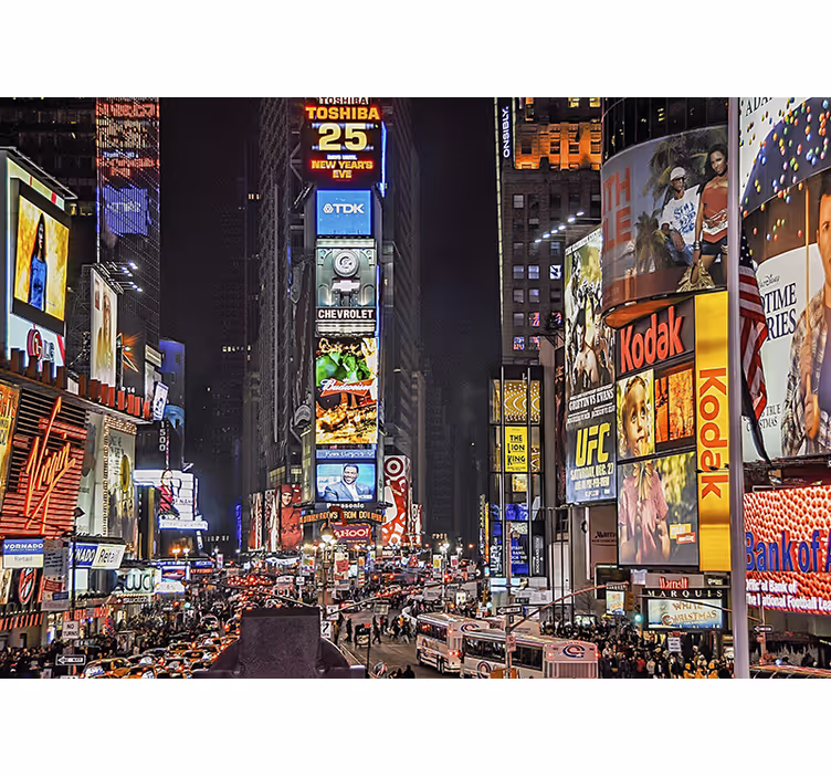 New york wall mural vibrant times square - TenStickers