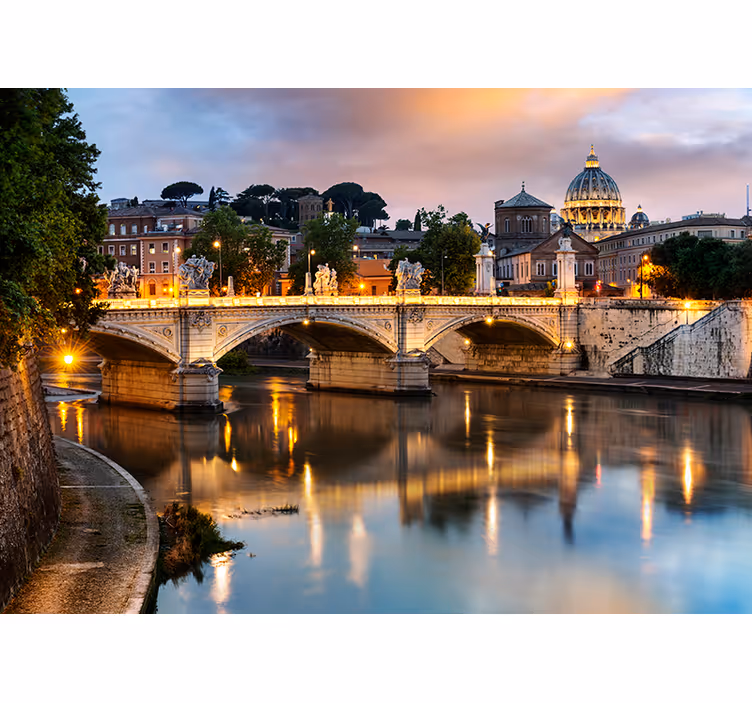 City wall mural of rome's majestic bridge - TenStickers