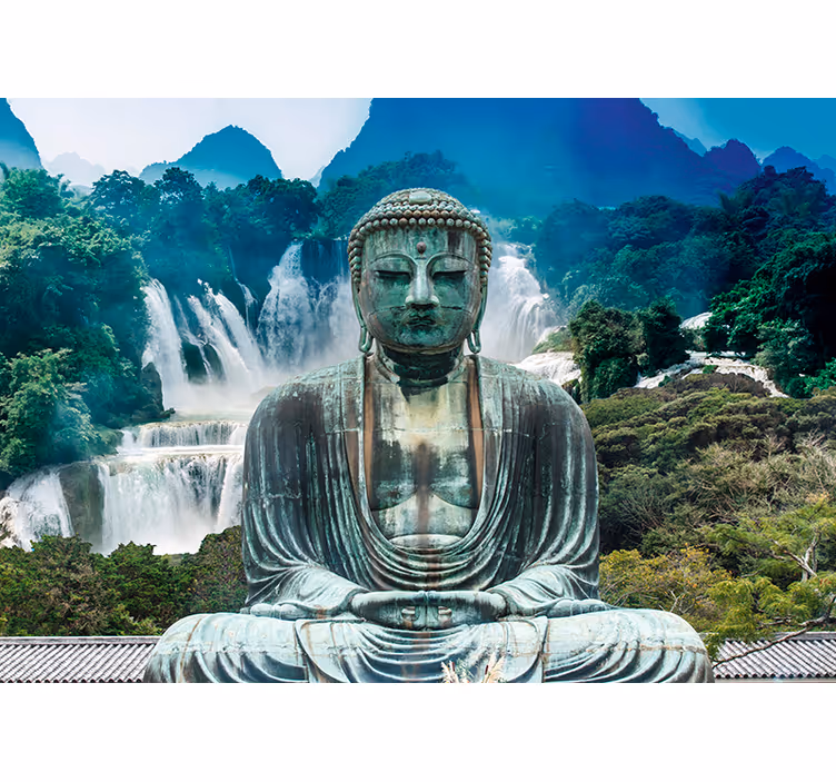 Cascades of calm Buddha wall mural - TenStickers