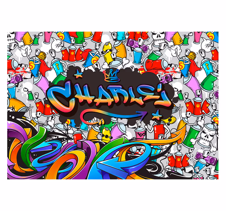 Urban wall mural custom name street art - TenStickers