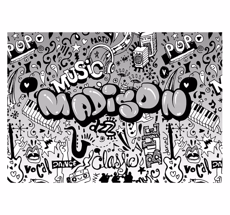 Music wall mural with musical theme design - TenStickers