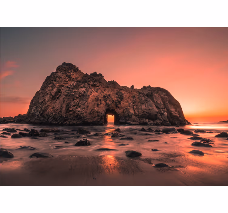 Rocky Coast Sunset landscape mural - TenStickers