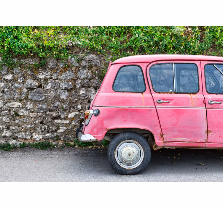 Vintage Pink Car vehicle wall mural - TenStickers