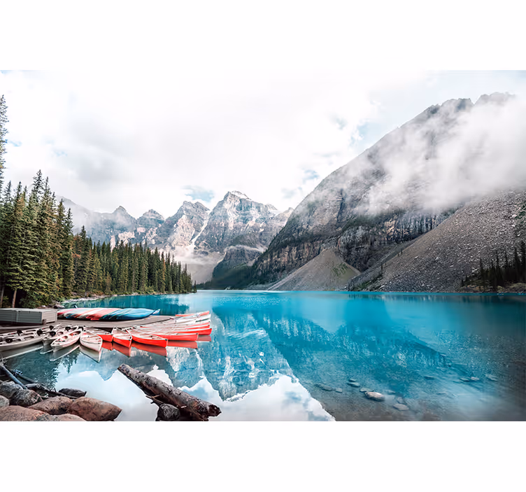 Lakeside Mountain View landscape mural - TenStickers