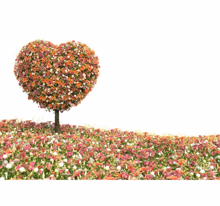 Heart-Shaped Floral Tree flower mural - TenStickers