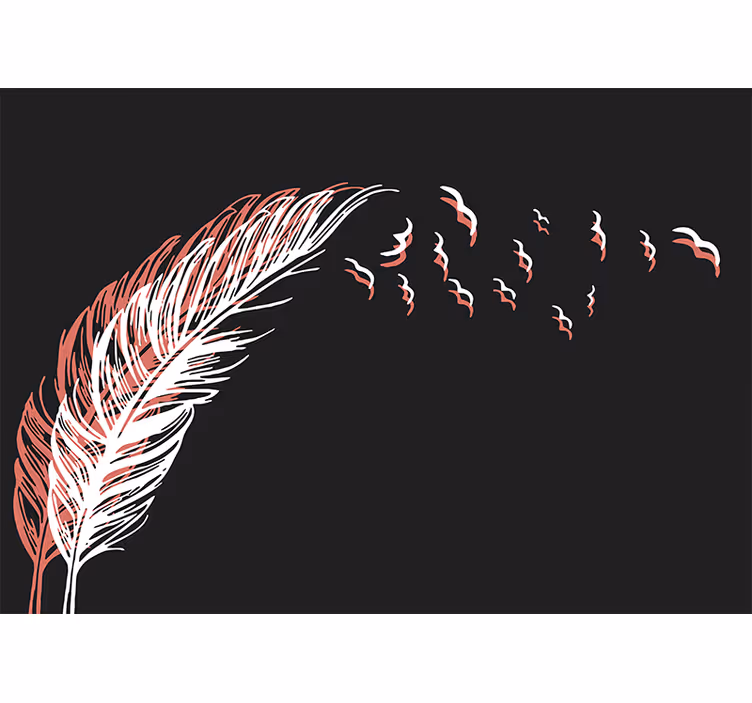 Abstract wall mural feather in gentle motion - TenStickers
