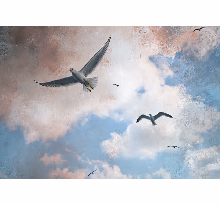 Seagulls in Flight animal mural - TenStickers