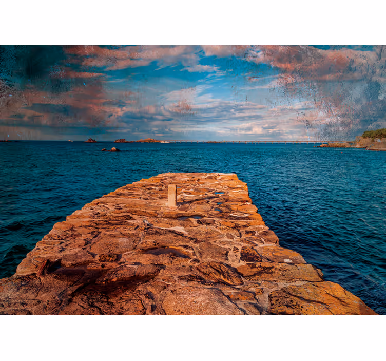 Coastal Rock Path landscape mural - TenStickers