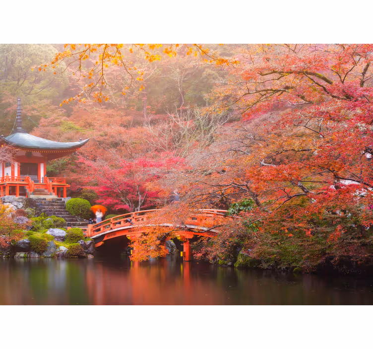 Tranquil garden pavilion landscape mural - TenStickers