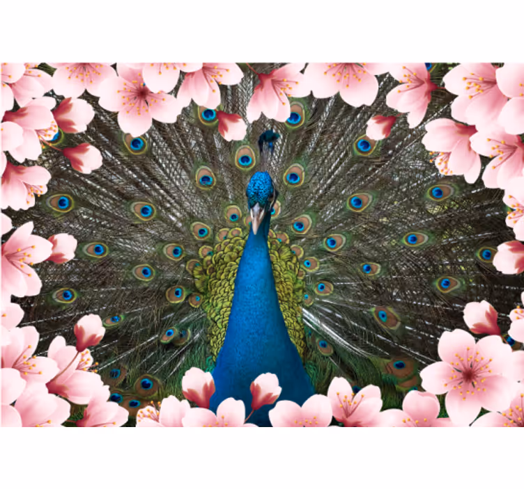 Majestic Peacock Display animal mural - TenStickers