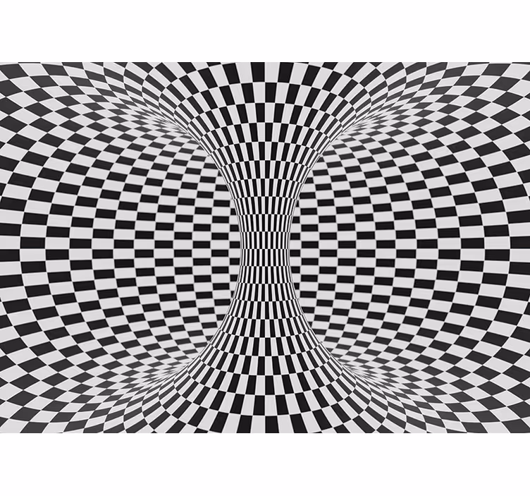 3D black and white tunnel 3D Wall Mural - TenStickers