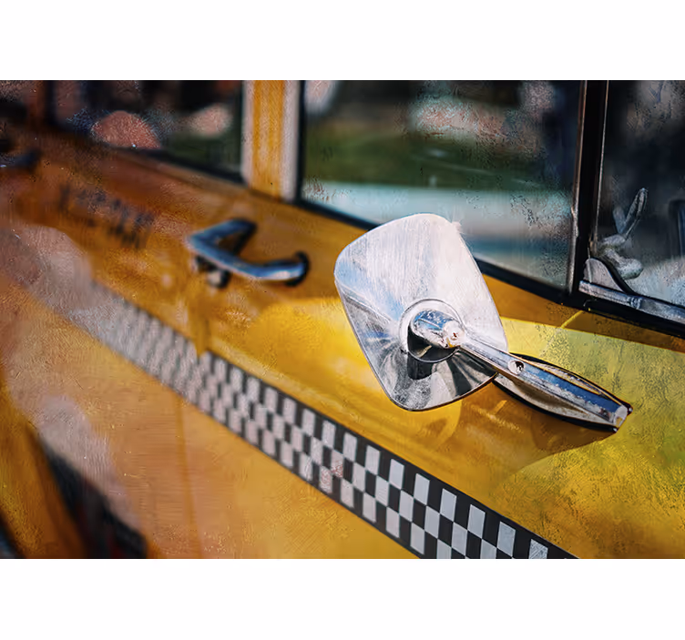 New york wall mural iconic yellow taxi artwork - TenStickers