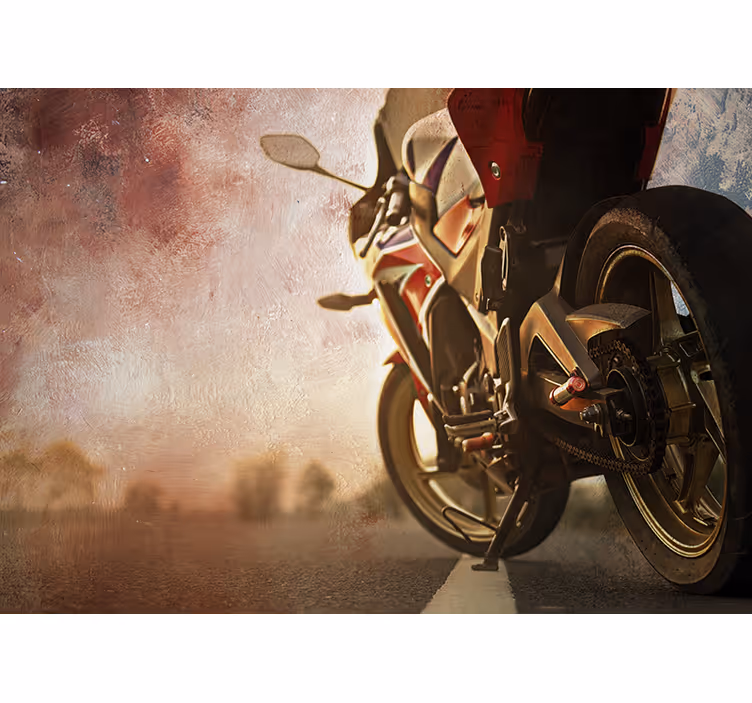 Motorbike Road View vehicle wall mural - TenStickers