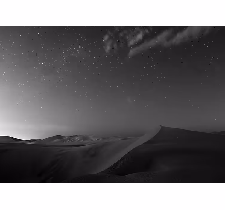 Mountain wall mural desert dunes night - TenStickers