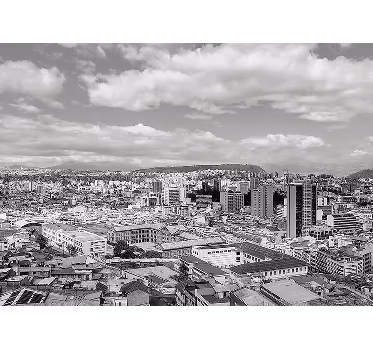 Urban Skyline Perspective city wall mural - TenStickers