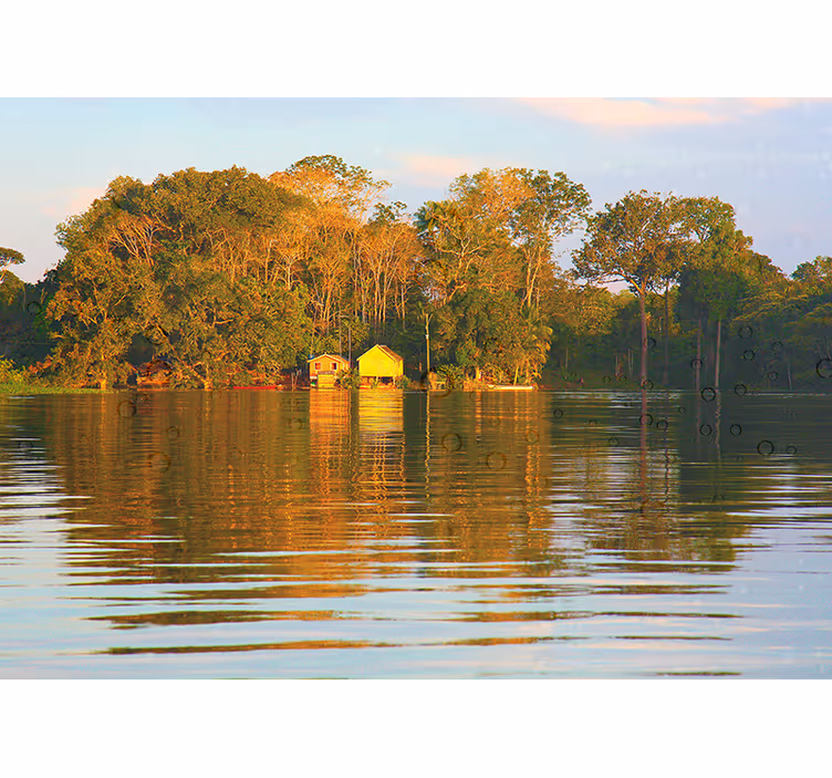 Serene Waterscape Reflection landscape mural - TenStickers
