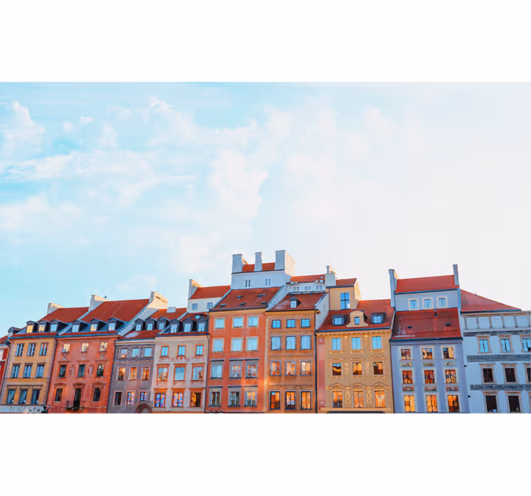 Colorful Cityscape city wall mural - TenStickers