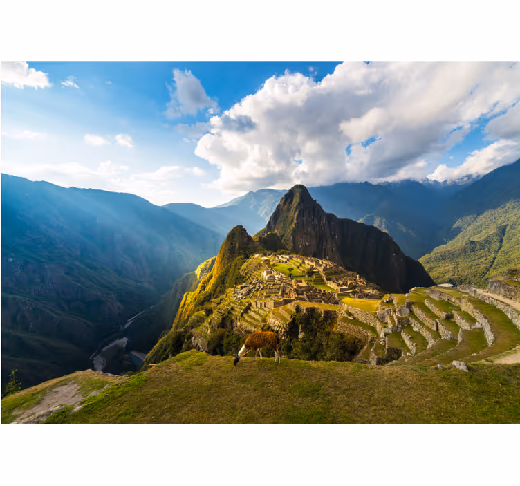 Landscape mural machu picchu view - TenStickers