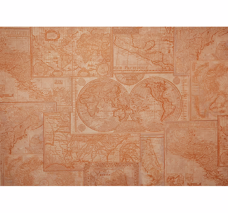World map mural vintage world maps - TenStickers