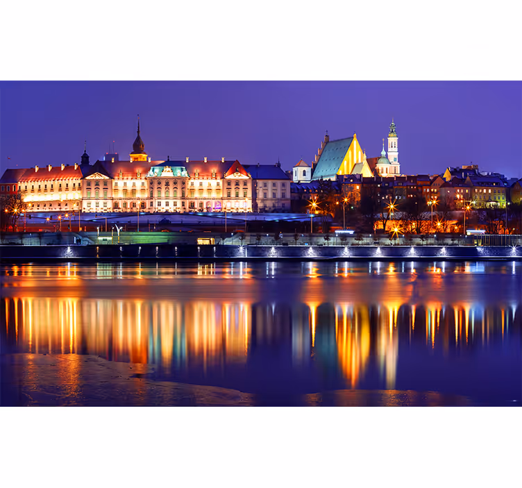 Historic Cityscape Reflection city wall mural - TenStickers
