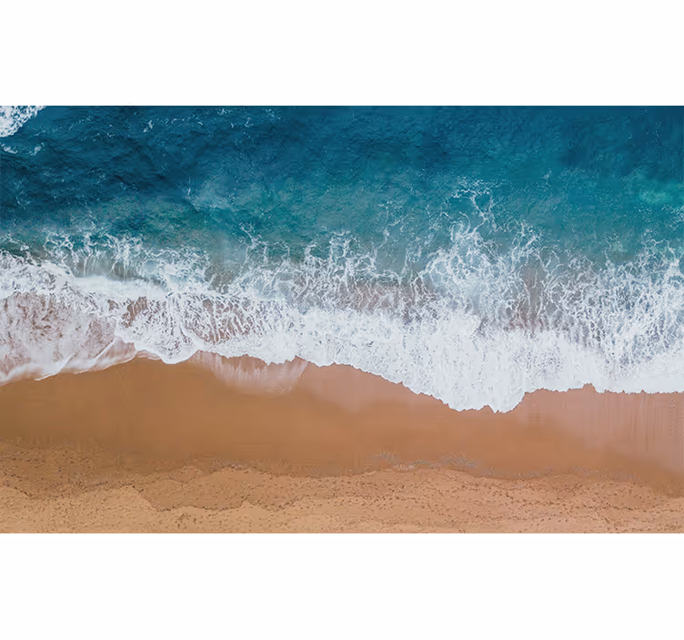 Beach with wooden trunk hallway 3D Wall Mural - TenStickers