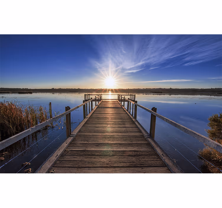 Serene Sunset Pier landscape mural - TenStickers