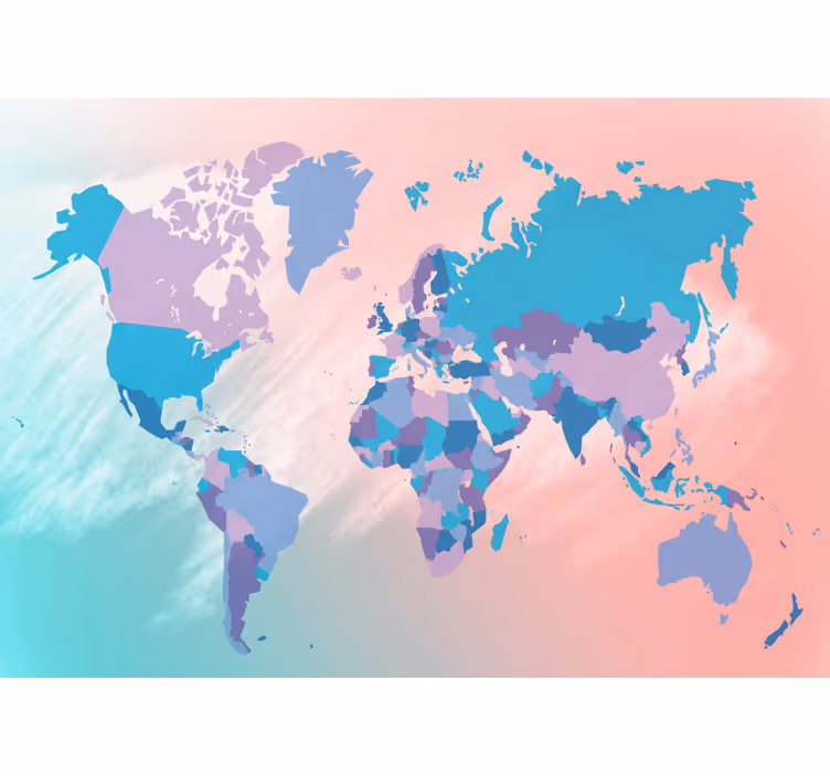 World map mural colorful world map - TenStickers