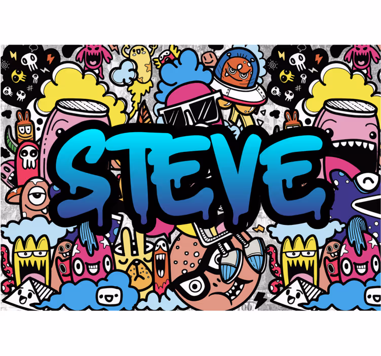 Customisable graffiti name custom wall mural - TenStickers
