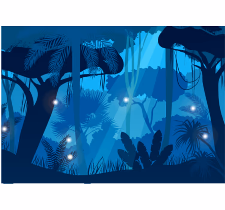Vibrant Tropical Greenery jungle wall mural - TenStickers