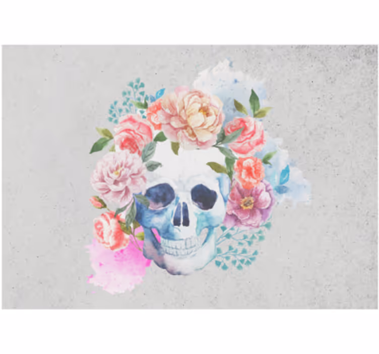Floral Skull Art animal mural - TenStickers