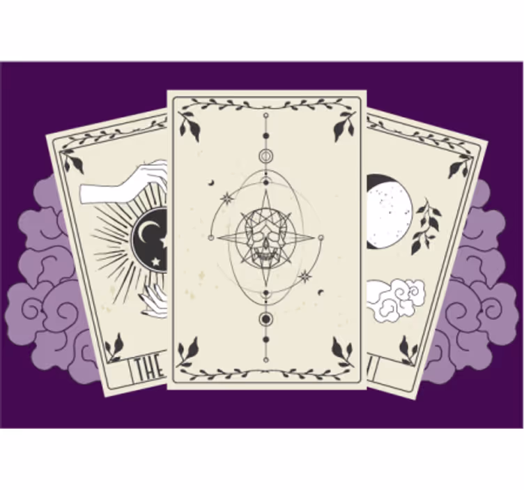 Tarot card with As and skulls wall mural - TenStickers