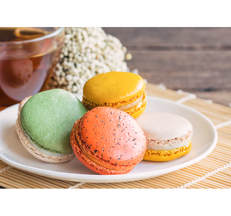 Colorful Macarons Delight phrase wall mural - TenStickers
