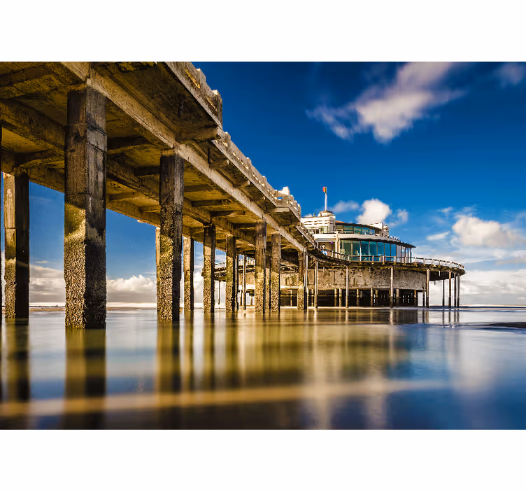 Coastal Pier Serenity landscape mural - TenStickers